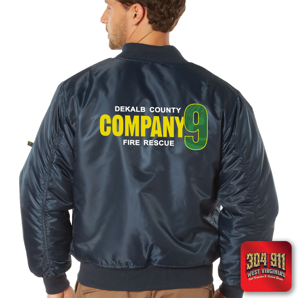 "DEKALB COUNTY FIRE RESCUE STATION 9" (EMBROIDERY) Rothco MA-1 Flight Jacket