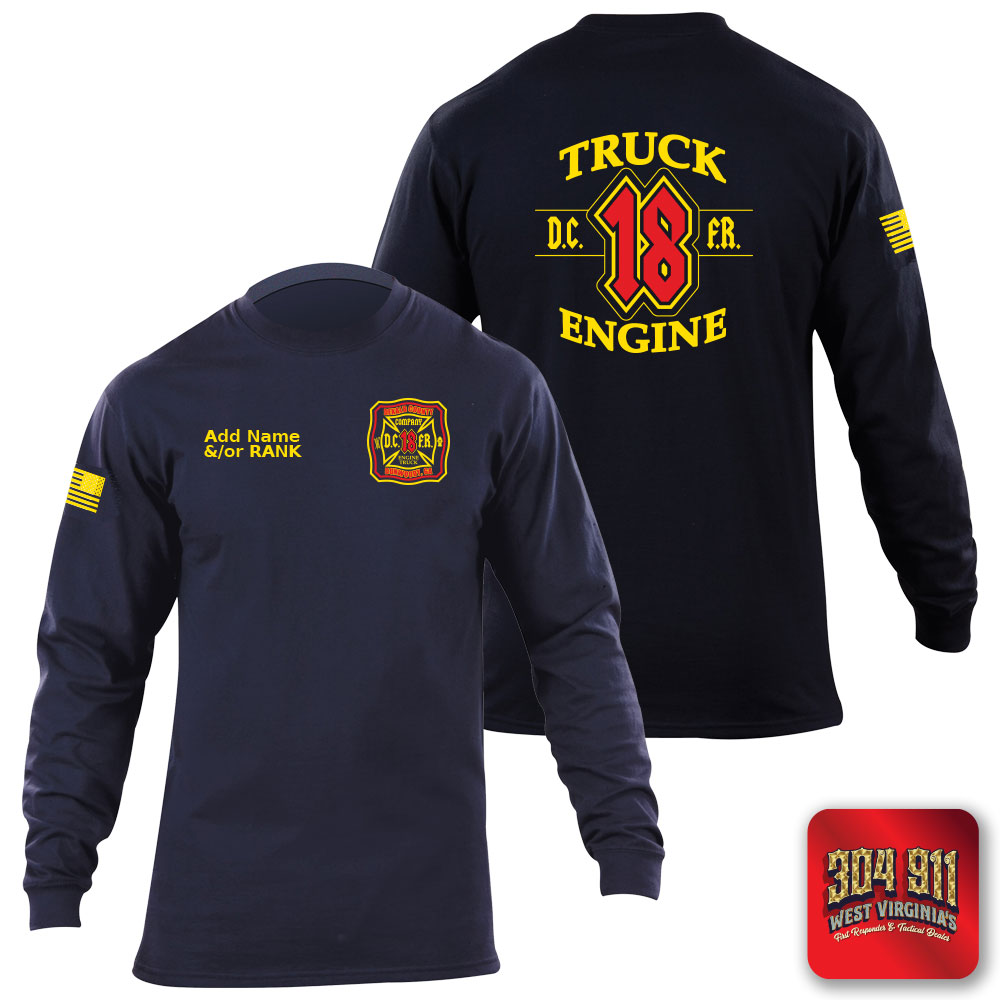 "DEKALB COUNTY FIRE STATION 18" 5.11 STATION WEAR LONG SLEEVE T-SHIRT