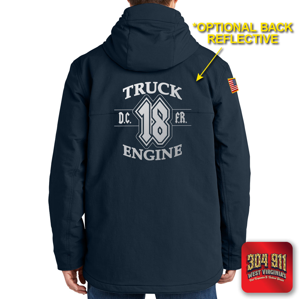 "DEKALB COUNTY FIRE STATION 18" (NAVY) Carhartt® Super Dux™ Insulated Hooded Coat