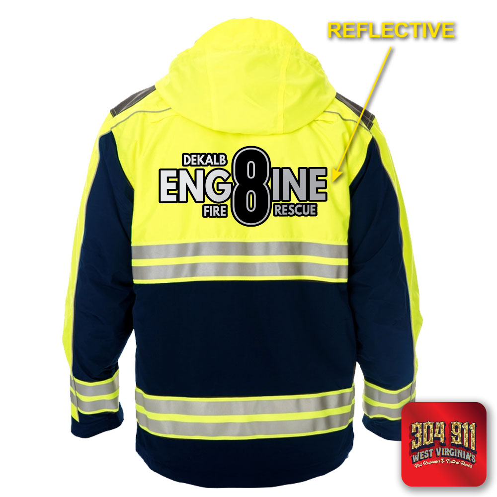 "DEKALB COUNTY STATION 8" GAME - HIGH VIZ RESCUE JACKET PARKA (NAVY)