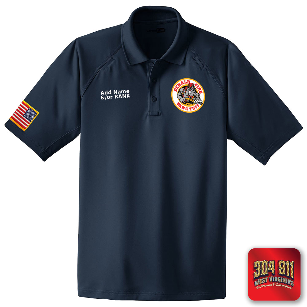 "DEKALB COUNTY STATION 8" (EMBROIDERY) CornerStone® - Select Snag-Proof Tactical Polo (NAVY)