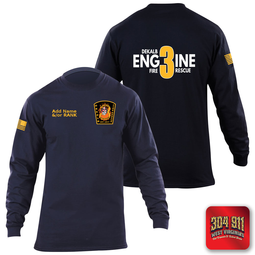 "DEKALB FIRE RESCUE STATION 3" 5.11 STATION WEAR LONG SLEEVE T-SHIRT