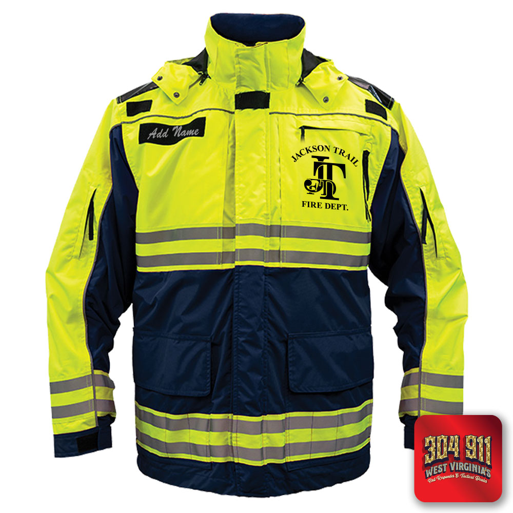 "JACKSON TRAIL FIRE DEPARTMENT" GAME - HIGH VIZ RESCUE JACKET PARKA (NAVY)