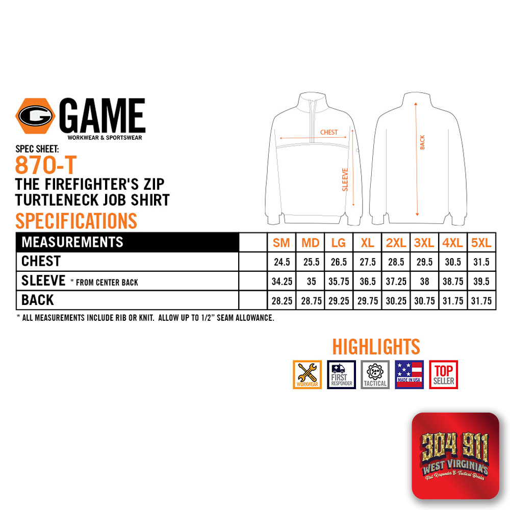 "BLANK" GAME - The Firefighter's Zip Turtleneck Job Shirt (NAVY) (USA MADE)